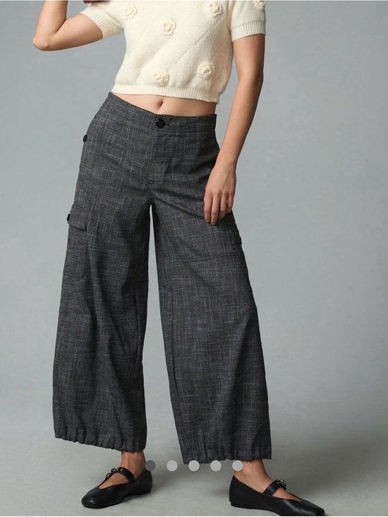 Anthropologie Pants - Anthropologie Lightweight Tweed Parachute Pants - Dark Gray M